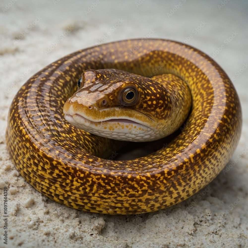 Obraz premium Camber Moray Eel, marine life, underwater beauty, ocean creatures, vibrant sea life, aquatic photography, tropical eel, reef dweller, exotic marine species, underwater world