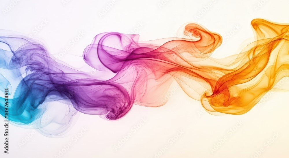 Colorful Smoke Waves Flowing in Abstract Patterns with Soft Gradients, Creating a Dreamy Atmosphere Perfect for Backgrounds and Artistic Designs Colorful Smoke Waves Flowing in Abstract Patterns with Soft Gradients, Creating a Dreamy Atmosphere Perfect for Backgrounds and Artistic Designs