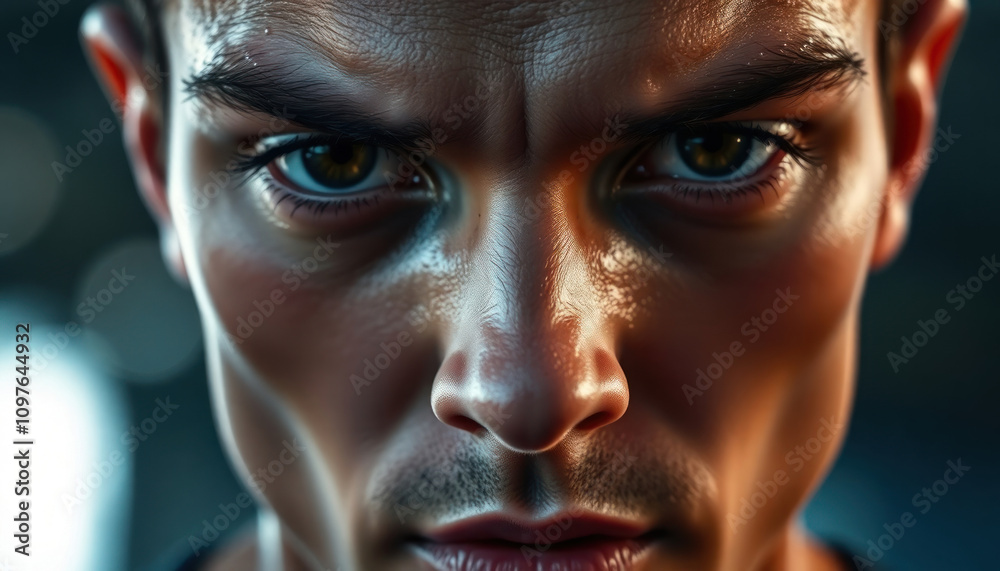 Determined athlete’s face Determined athlete’s face
