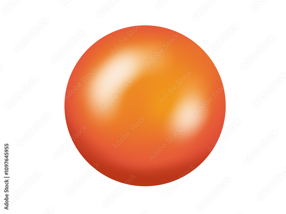 Shiny 3D orange ball. Circle shape, illustration without background. Object for use in various graphic design works. Shiny 3D orange ball. Circle shape, illustration without background. Object for use in various graphic design works.