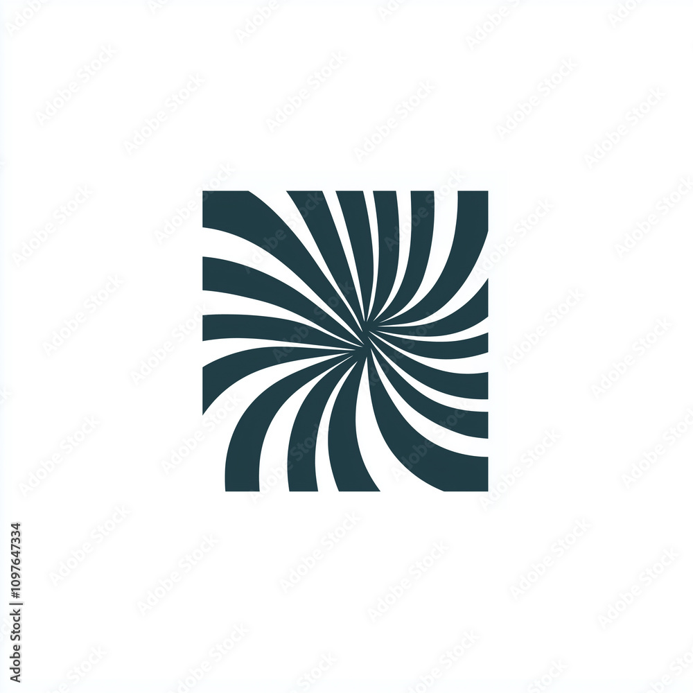 Abstract Swirl Pattern Dark Teal and White Square Design Element Abstract Swirl Pattern Dark Teal and White Square Design Element