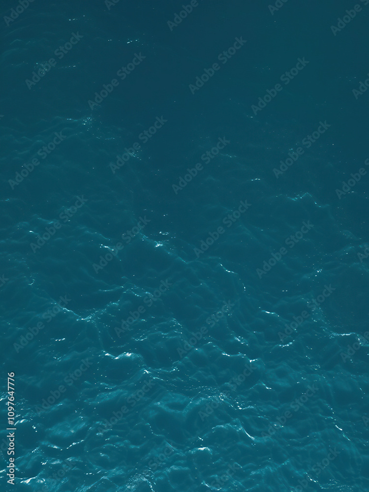 View from above of the surface of a large body of water, water, reflection, wide-angle, perspective, blue View from above of the surface of a large body of water, water, reflection, wide-angle, perspective, blue