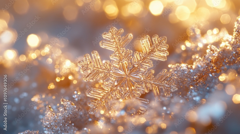 Christmas Snowflake Ornaments Close-Up Christmas Snowflake Ornaments Close-Up