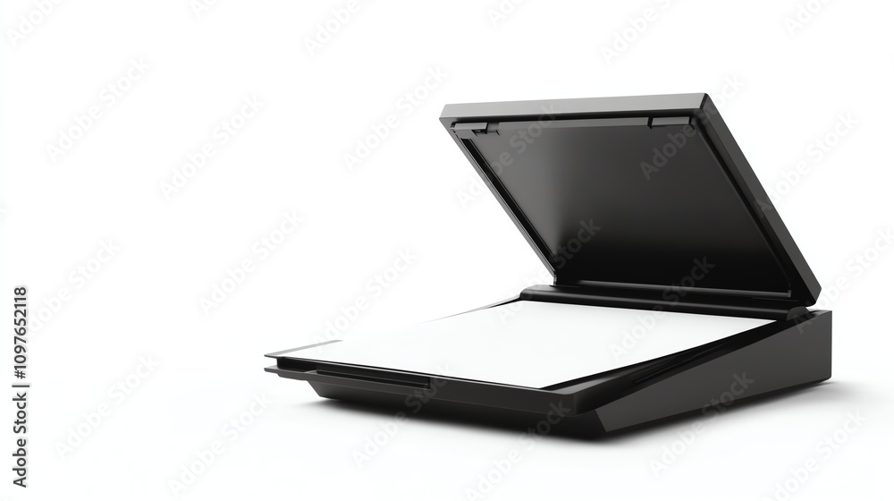 Black scanner on white isolated background. Black scanner on white isolated background.