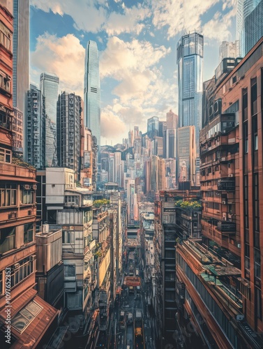 Wallpaper Mural Hong Kong Island financial district cityscape. Torontodigital.ca