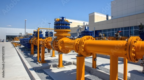 A comprehensive view of industrial pipelines stretching under a clear sky, emphasizing engineering feats and the pulse of modern infrastructure.