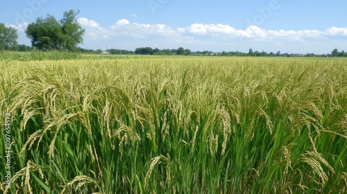 European rice farmers cultivating heirloom varieties in the Po Valley, Italy photo