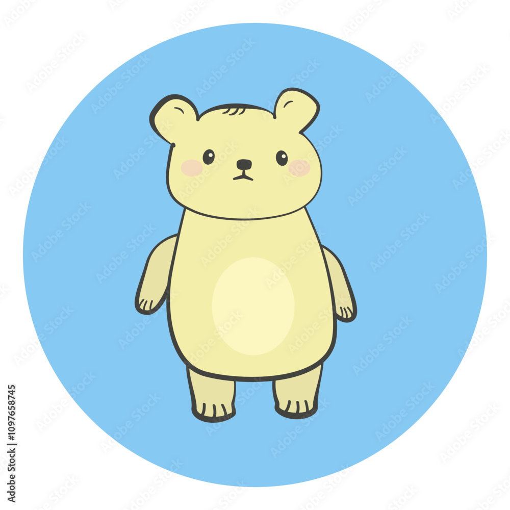 funny polar bear on a blue background