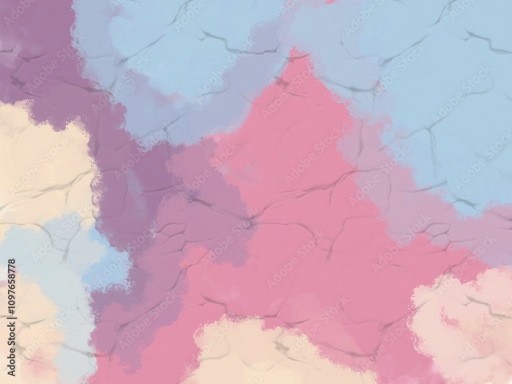 Fototapeta premium Abstract pastel pink, purple, and blue painted texture background.