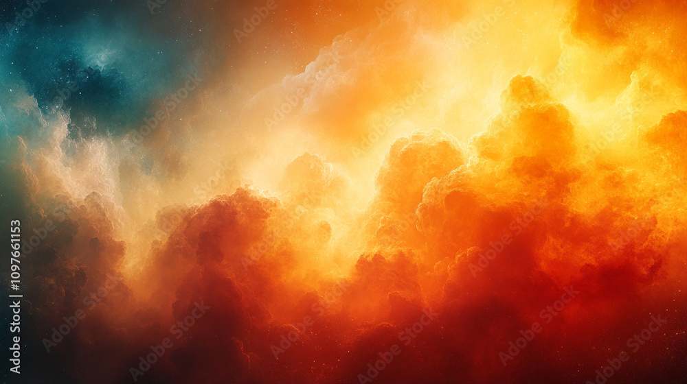 Naklejka premium Ethereal abstract painting featuring a swirling blend of vivid and muted colors creating a sense of movement and chaos evoking feelings of energy freedom and the beauty within disorder