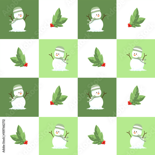 Snowman Christmas Happy GREEN