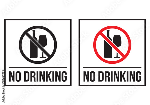 2.	No Drinking Sign Sticker with text