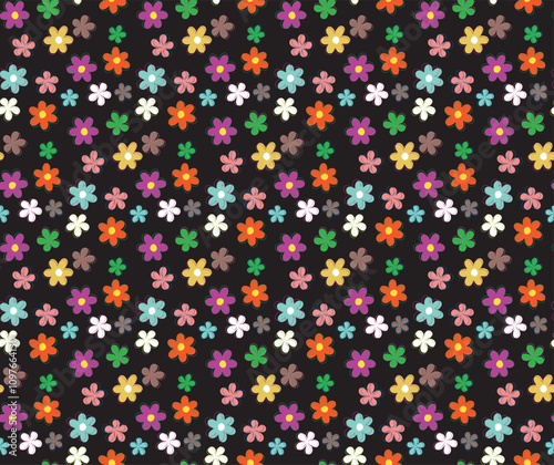 Hand drawn cute daisies seamless pattern. Wallpaper, textile, clothing designs for children's room.