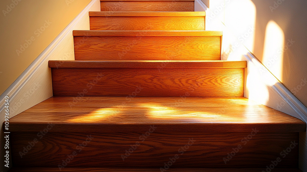 Sunlit wooden stairs gracefully ascending within a cozy home radiate warmth and comfort inviting one to rise upward symbolizing progress hope and the welcoming embrace of a familiar living space Sunlit wooden stairs gracefully ascending within a cozy home radiate warmth and comfort inviting one to rise upward symbolizing progress hope and the welcoming embrace of a familiar living space