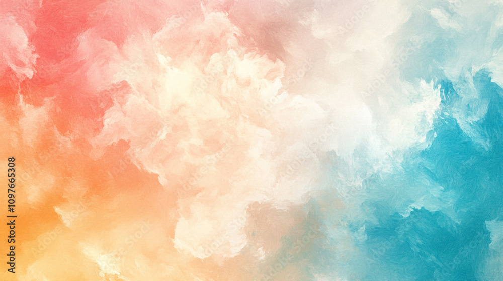 Fototapeta premium Ethereal abstract painting featuring a swirling blend of vivid and muted colors creating a sense of movement and chaos evoking feelings of energy freedom and the beauty within disorder