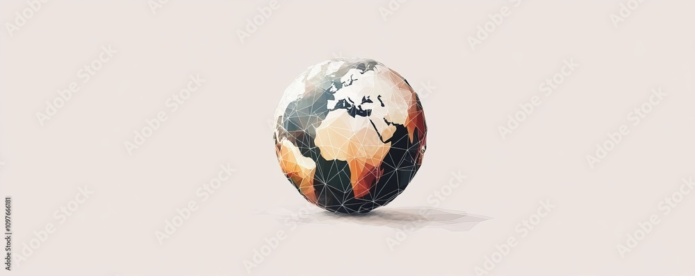 Obraz premium Globe with global connection lines and lights. Worldwide technology concept.