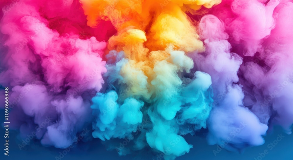 Vibrant Colorful Smoke Cloud in Shades of Pink, Purple, Blue, and Yellow Creating a Dreamy Abstract Background for Artistic and Creative Projects Vibrant Colorful Smoke Cloud in Shades of Pink, Purple, Blue, and Yellow Creating a Dreamy Abstract Background for Artistic and Creative Projects