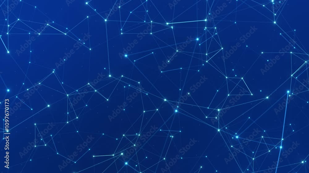 Connection web sparkling plexus bright blue animation background