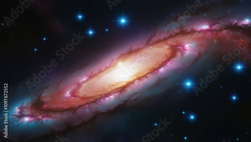 Milky Way Galaxy Background: Abstract Fractal Design of Twinkling Stars and Nebulas in Deep Space – Cyberlink Technology and Sci-Fi Inspiration photo