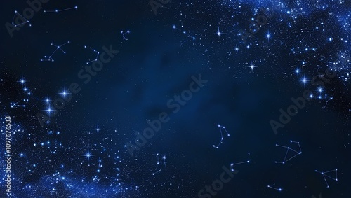  A clear night sky displaying the constellation of the zodiac, with stars forming recognizable astrological patterns