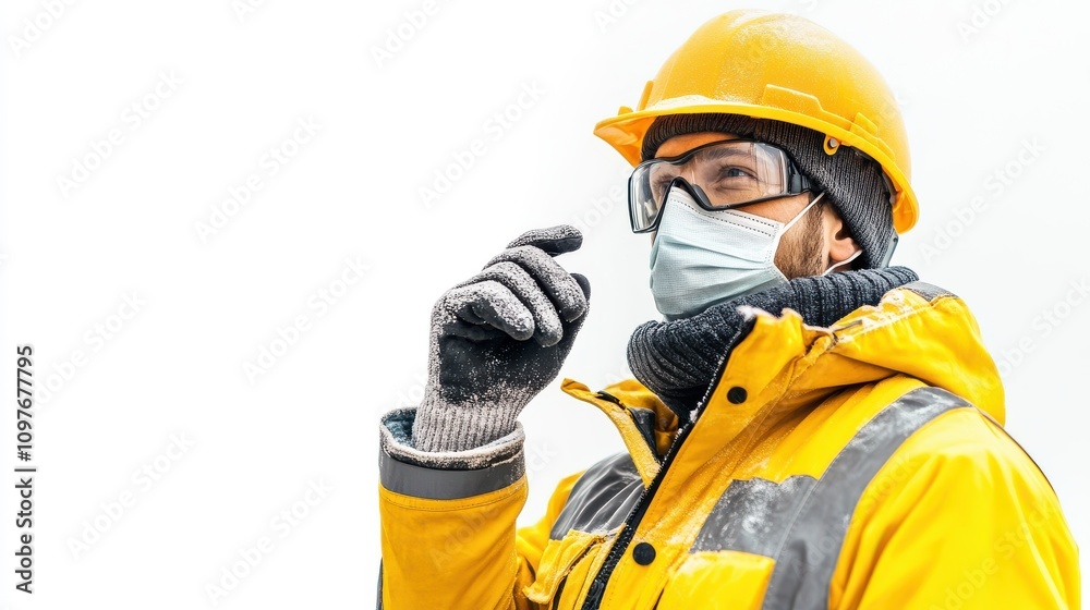 Construction Worker Wearing Safety Gear on Site Construction Worker Wearing Safety Gear on Site
