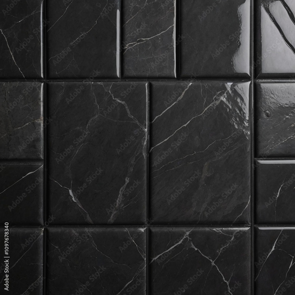 Naklejka premium Dark grey marbal background texture with interior home & office decoration ceramica tiles lining box design 