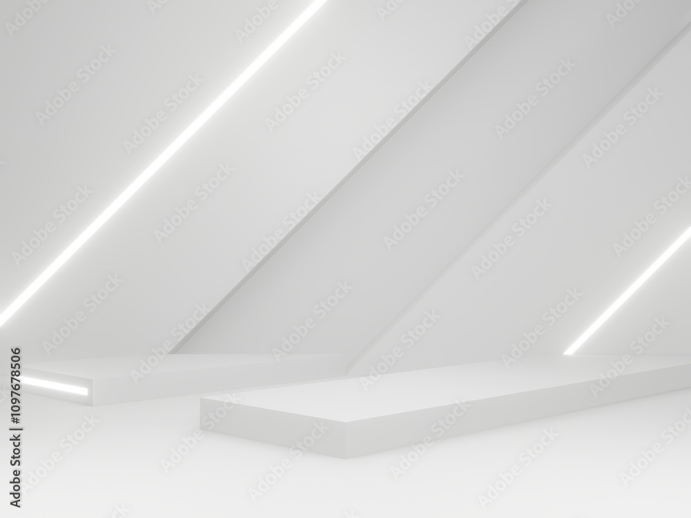 White background with neon lights White background with neon lights
