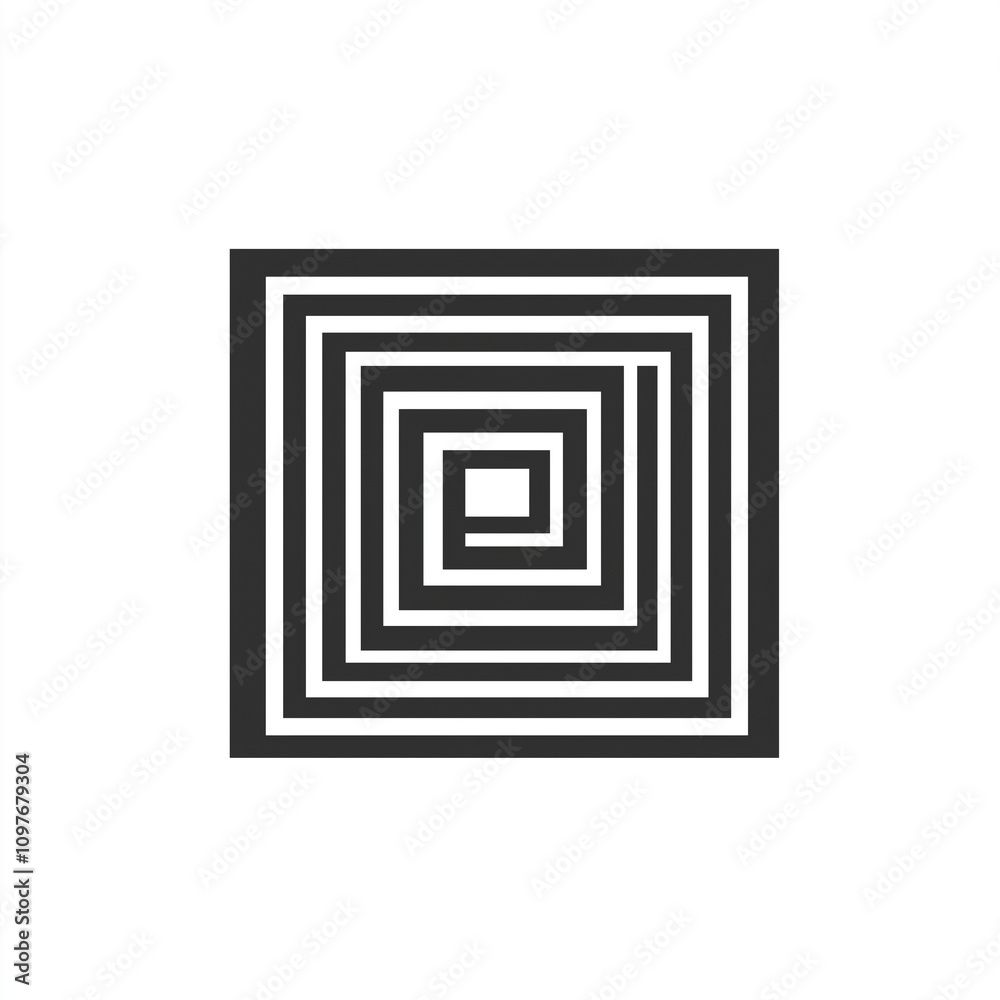 Abstract Black and White Nested Squares Pattern Abstract Black and White Nested Squares Pattern