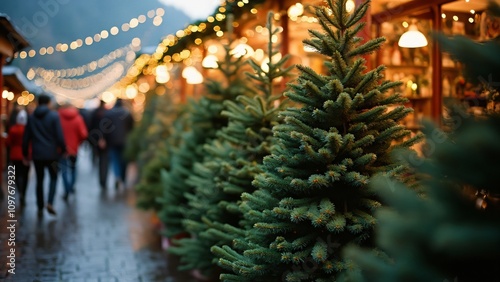 Film Grain Christmas Trees for Sale at Market photo