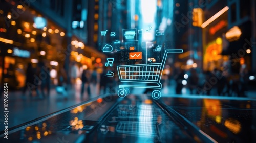 Digital Shopping Experience in Urban Environment with Icons