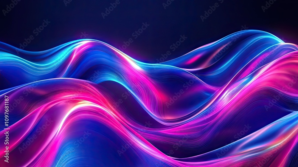 Abstract digital waves in vibrant pink and blue hues flowing together, creating a dynamic and calming visual effect. Abstract digital waves in vibrant pink and blue hues flowing together, creating a dynamic and calming visual effect.
