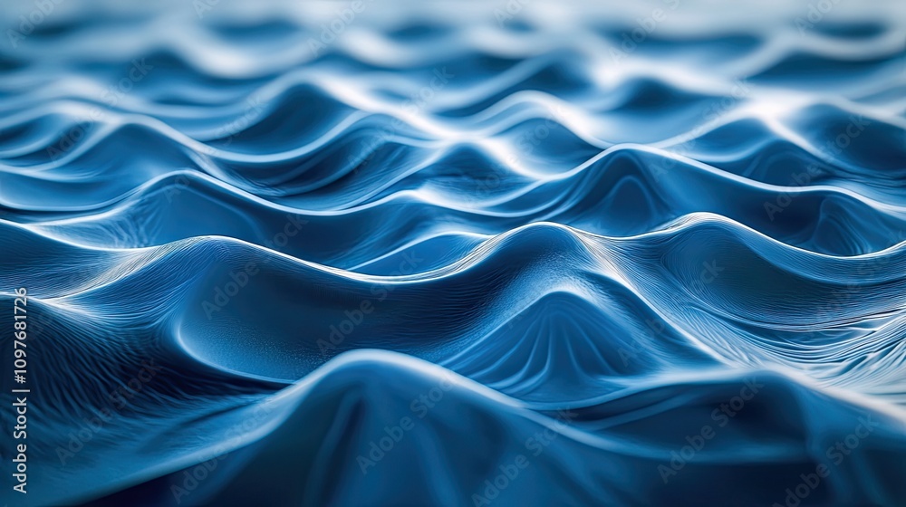 Fototapeta premium Close-up of vibrant blue waves creating a serene and calming atmosphere.