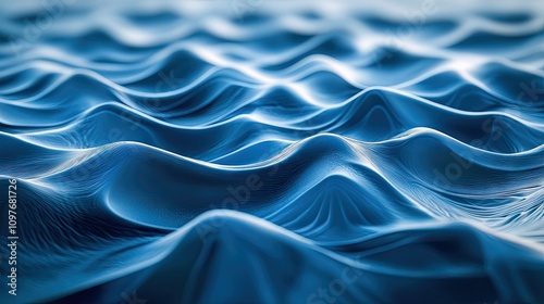 Close-up of vibrant blue waves creating a serene and calming atmosphere.