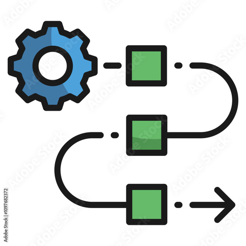 Workflow Automation Icon Element For Design