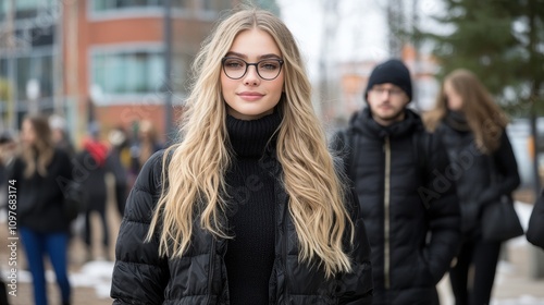 A shopper shopping for trendy seasonal hats and scarves