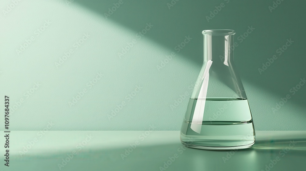 Laboratory experiment with glass beakers science lab still life minimalist Laboratory experiment with glass beakers science lab still life minimalist