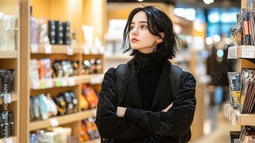 A person browsing through a variety of kitchen gadgets in a home store