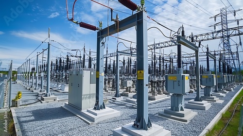 Electrical substation in big power station photo