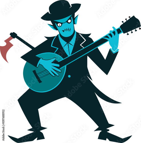 Horror Hillbilly Killer Vector Art Silhouette Illustration