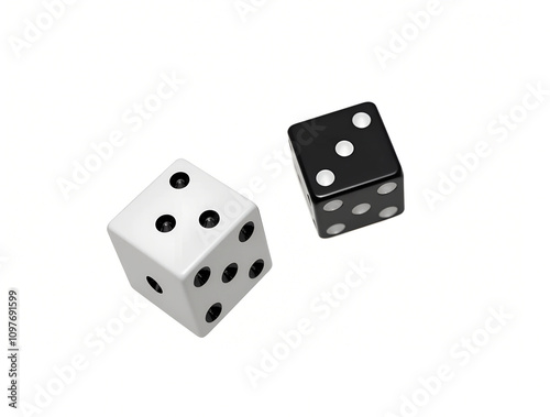 Two casino dices isolated on white background. banner for an online casino