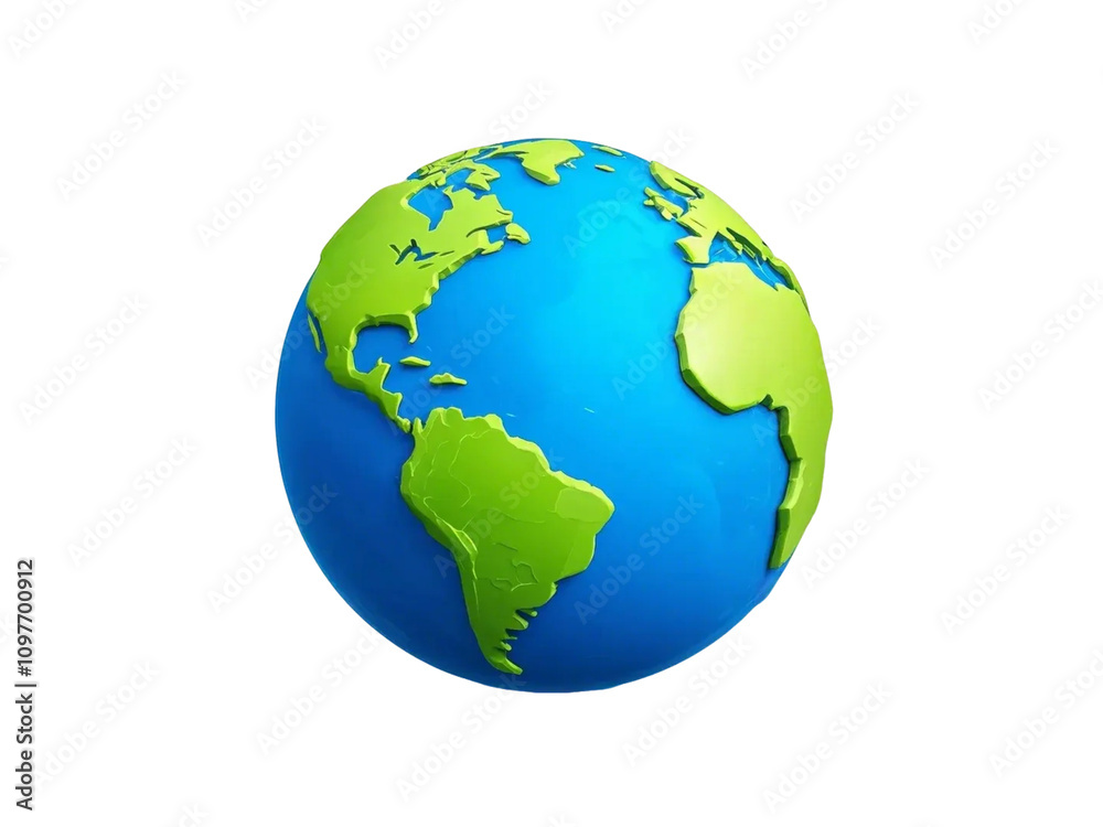 Obraz premium earth globe isolated 3d cartoon style illustration