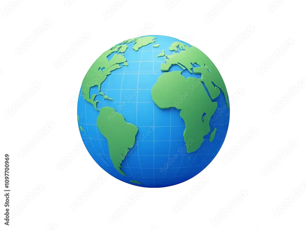 earth globe isolated 3d cartoon style illustration earth globe isolated 3d cartoon style illustration