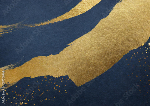 紺色と金色の和紙背景