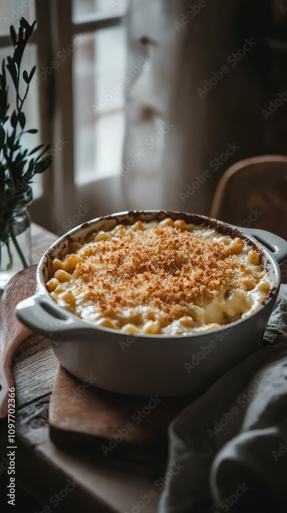 Creamy Macaroni and Cheese Casserole with Crispy Breadcrumbs, Perfect Comfort Food Dish for Family Gatherings or Cozy Nights at Home Creamy Macaroni and Cheese Casserole with Crispy Breadcrumbs, Perfect Comfort Food Dish for Family Gatherings or Cozy Nights at Home