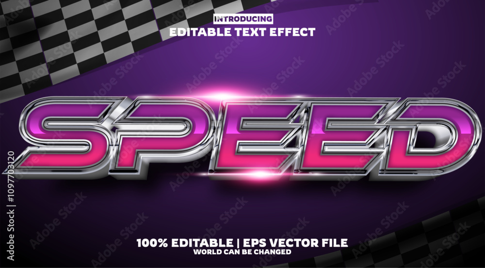 Speed editable text effect in modern trend style