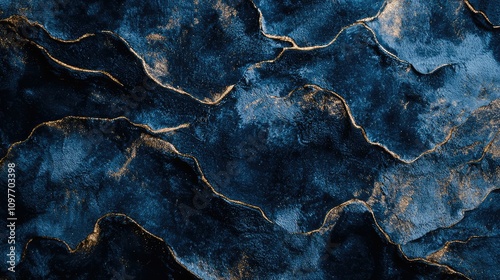 Deep Blue Velvet Texture with Gold Undertones Creating a Luxurious and Elegant Background for Art, Fashion, or Home Decor Projects and Designs