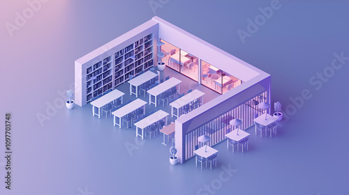 an isometric classroom design