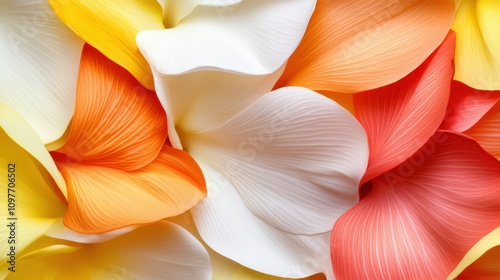 A close up of a bunch of flowers with a mix of orange and white petals