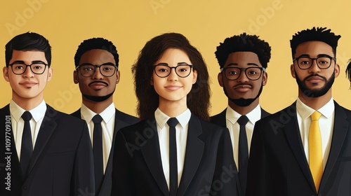 Professional business team in suits, portrait of corporate success and teamwork