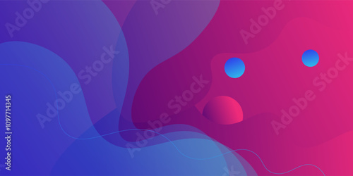 Blue and purple gradient background with dynamic fluid wave shape pattern. Abstract template and modern stylish design. Eps10